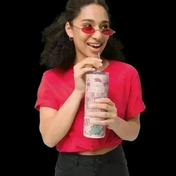 Pink Christmas 20oz tumbler - Picture 3 of 3